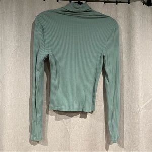 Lightweight teal turtleneck top